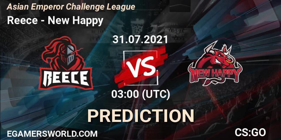 Reece - New Happy: Maç tahminleri. 31.07.2021 at 06:00, Counter-Strike (CS2), Asian Emperor Challenge League