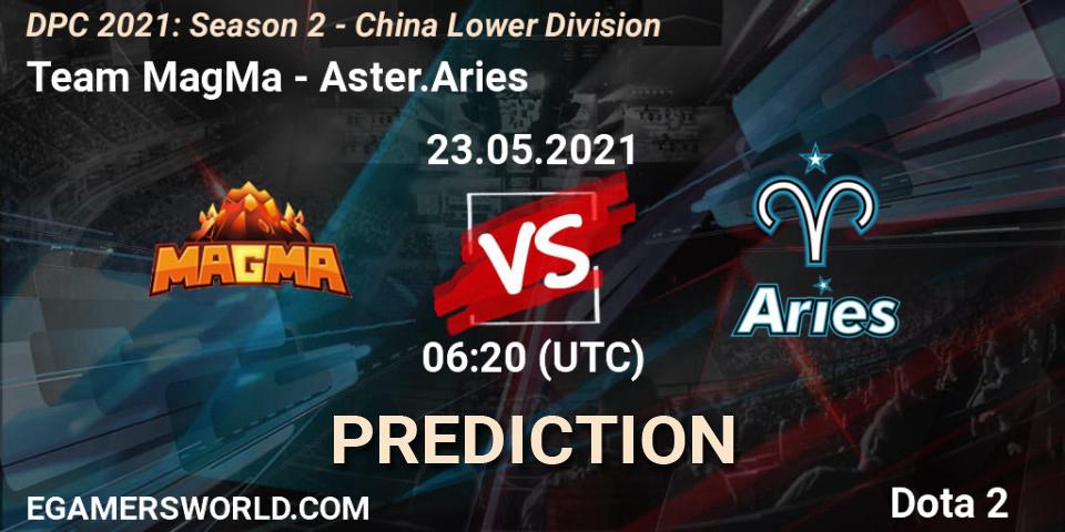Team MagMa - Aster.Aries: Maç tahminleri. 23.05.2021 at 06:05, Dota 2, DPC 2021: Season 2 - China Lower Division
