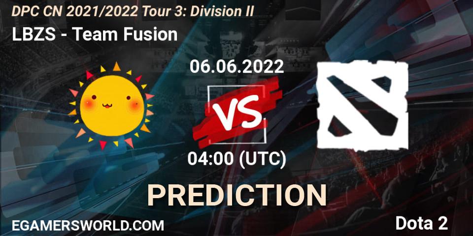LBZS - Team Fusion: Maç tahminleri. 06.06.2022 at 04:06, Dota 2, DPC CN 2021/2022 Tour 3: Division II