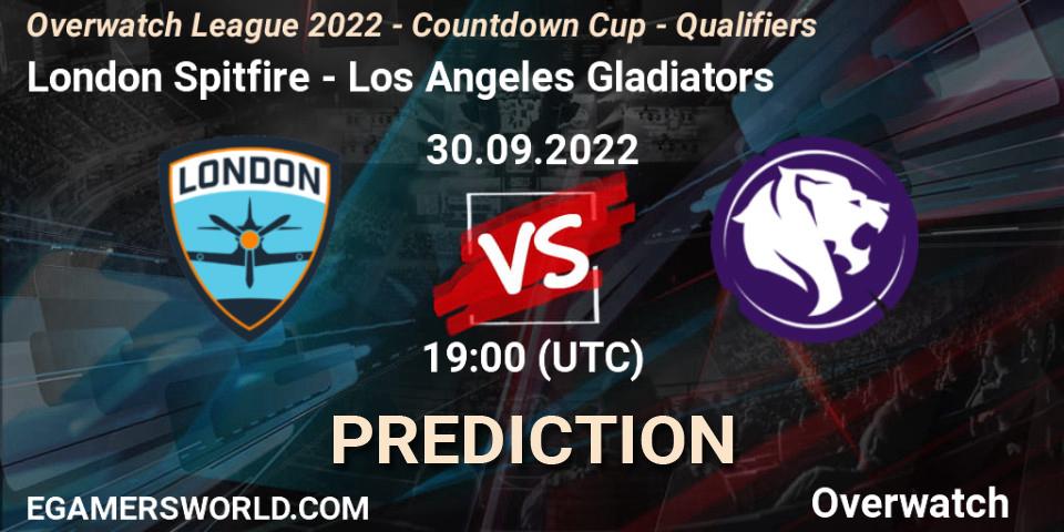 London Spitfire - Los Angeles Gladiators: Maç tahminleri. 30.09.2022 at 19:00, Overwatch, Overwatch League 2022 - Countdown Cup - Qualifiers