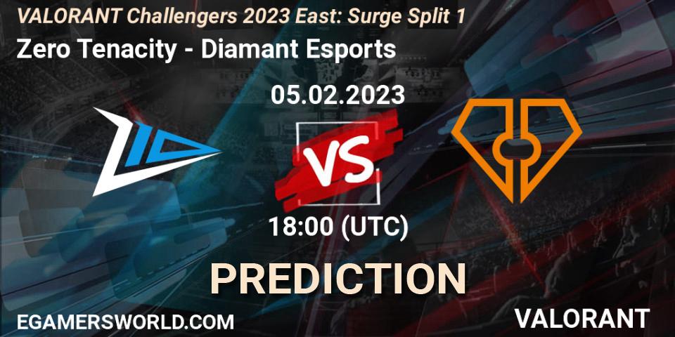 Zero Tenacity - Diamant Esports: Maç tahminleri. 05.02.23, VALORANT, VALORANT Challengers 2023 East: Surge Split 1