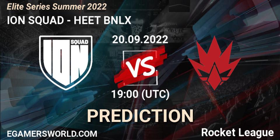 ION SQUAD - HEET BNLX: Maç tahminleri. 20.09.2022 at 19:00, Rocket League, Elite Series Summer 2022