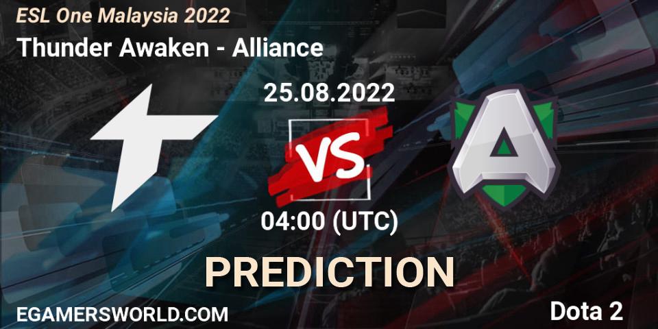 Thunder Awaken - Alliance: Maç tahminleri. 25.08.22, Dota 2, ESL One Malaysia 2022