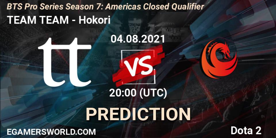 TEAM TEAM - Hokori: Maç tahminleri. 04.08.2021 at 20:00, Dota 2, BTS Pro Series Season 7: Americas Closed Qualifier