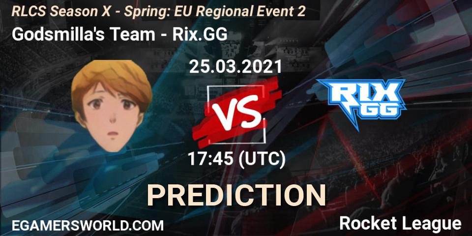 Godsmilla's Team - Rix.GG: Maç tahminleri. 25.03.2021 at 17:45, Rocket League, RLCS Season X - Spring: EU Regional Event 2