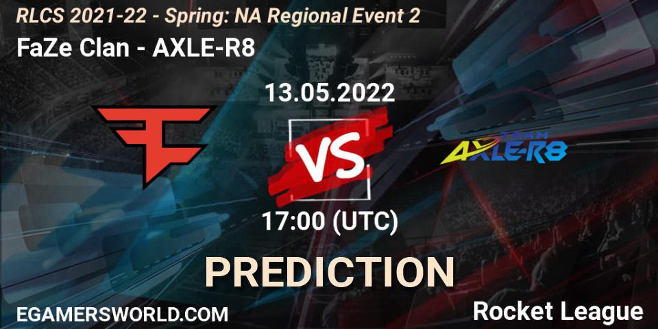 FaZe Clan - AXLE-R8: Maç tahminleri. 13.05.22, Rocket League, RLCS 2021-22 - Spring: NA Regional Event 2