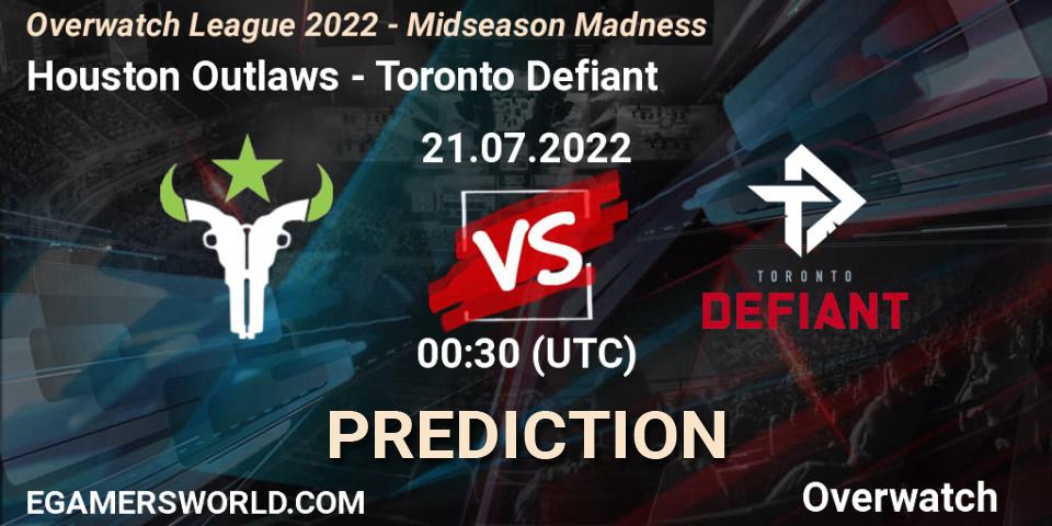 Houston Outlaws - Toronto Defiant: Maç tahminleri. 21.07.2022 at 00:30, Overwatch, Overwatch League 2022 - Midseason Madness