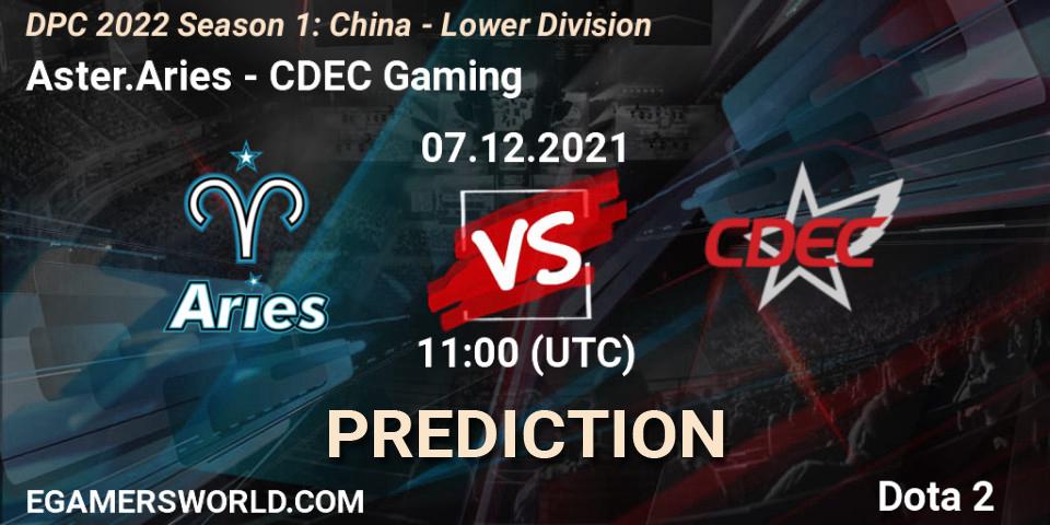 Aster.Aries - CDEC Gaming: Maç tahminleri. 07.12.2021 at 11:17, Dota 2, DPC 2022 Season 1: China - Lower Division