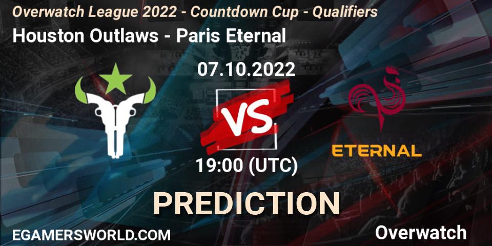 Houston Outlaws - Paris Eternal: Maç tahminleri. 07.10.22, Overwatch, Overwatch League 2022 - Countdown Cup - Qualifiers