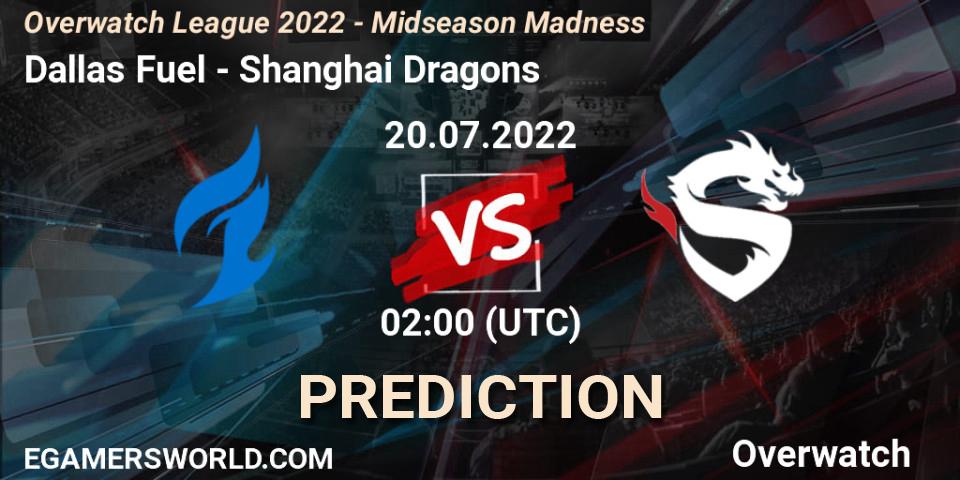 Dallas Fuel - Shanghai Dragons: Maç tahminleri. 20.07.2022 at 02:00, Overwatch, Overwatch League 2022 - Midseason Madness