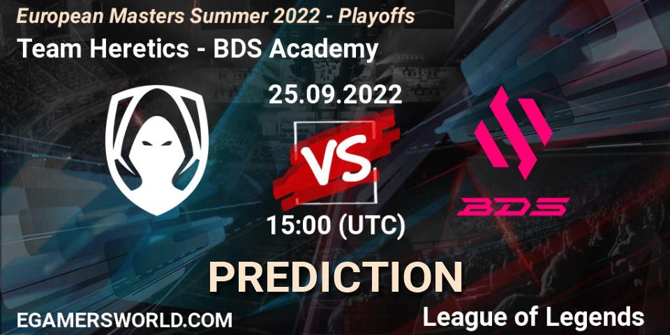 Team Heretics - BDS Academy: Maç tahminleri. 25.09.22, LoL, European Masters Summer 2022 - Playoffs