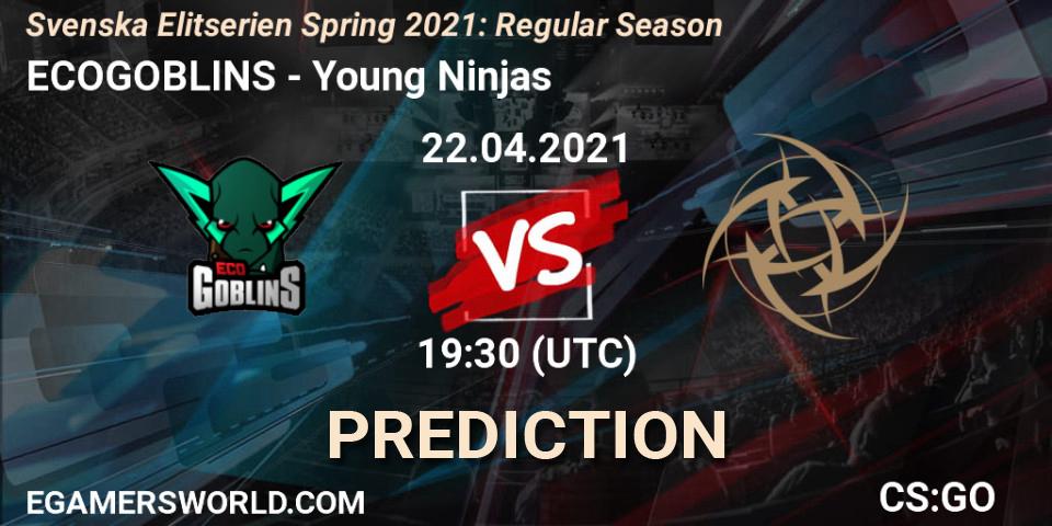 ECOGOBLINS - Young Ninjas: Maç tahminleri. 22.04.2021 at 19:30, Counter-Strike (CS2), Svenska Elitserien Spring 2021: Regular Season