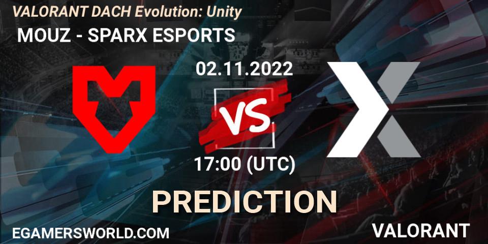  MOUZ - SPARX ESPORTS: Maç tahminleri. 02.11.2022 at 18:00, VALORANT, VALORANT DACH Evolution: Unity