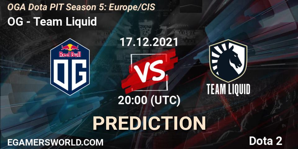 OG - Team Liquid: Maç tahminleri. 17.12.2021 at 19:20, Dota 2, OGA Dota PIT Season 5: Europe/CIS