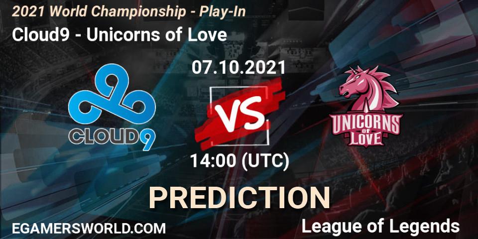Cloud9 - Unicorns of Love: Maç tahminleri. 07.10.21, LoL, 2021 World Championship - Play-In