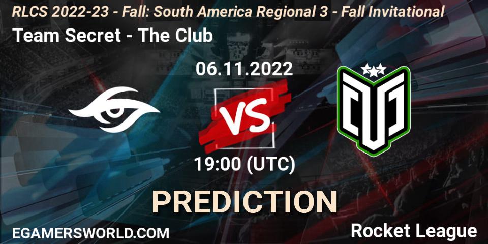 Team Secret - The Club: Maç tahminleri. 06.11.2022 at 19:00, Rocket League, RLCS 2022-23 - Fall: South America Regional 3 - Fall Invitational