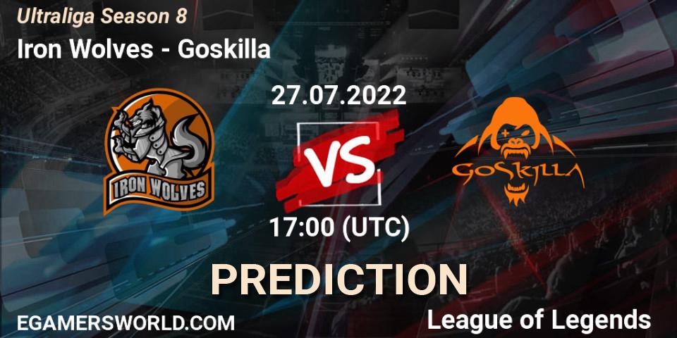 Iron Wolves - Goskilla: Maç tahminleri. 27.07.2022 at 17:20, LoL, Ultraliga Season 8