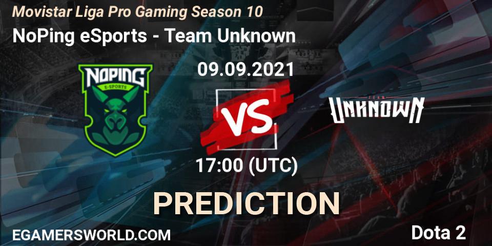 NoPing eSports - Team Unknown: Maç tahminleri. 09.09.2021 at 17:07, Dota 2, Movistar Liga Pro Gaming Season 10