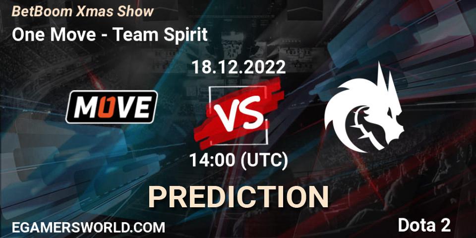 One Move - Team Spirit: Maç tahminleri. 18.12.2022 at 14:01, Dota 2, BetBoom Xmas Show