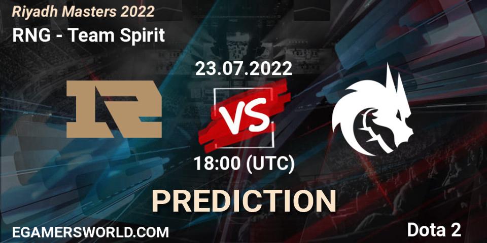 RNG - Team Spirit: Maç tahminleri. 23.07.2022 at 17:58, Dota 2, Riyadh Masters 2022