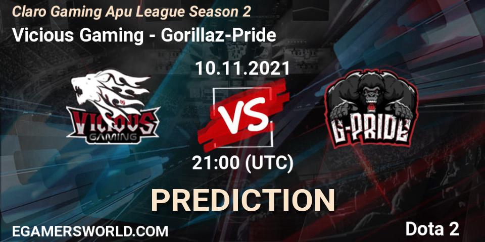 Vicious Gaming - Gorillaz-Pride: Maç tahminleri. 10.11.21, Dota 2, Claro Gaming Apu League Season 2