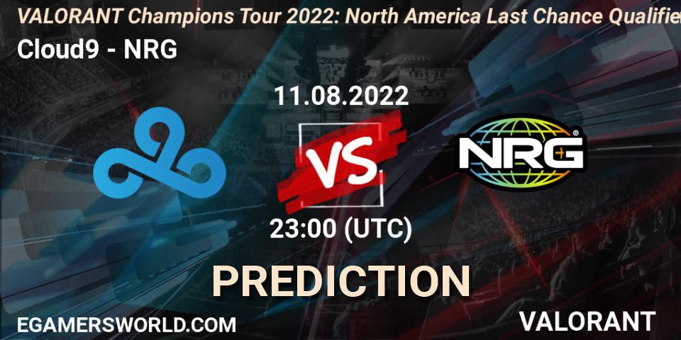 Cloud9 - NRG: Maç tahminleri. 12.08.22, VALORANT, VCT 2022: North America Last Chance Qualifier