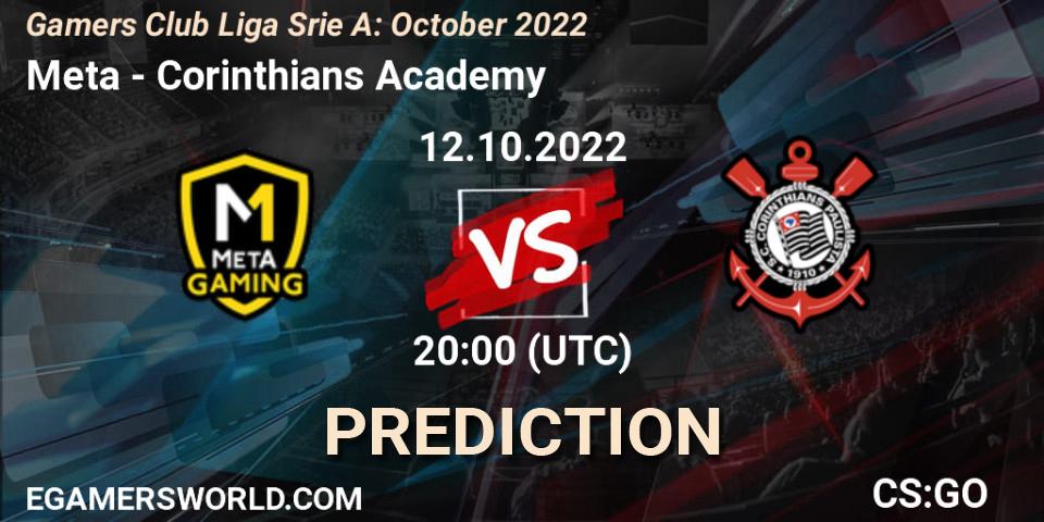Meta Gaming Brasil - Corinthians Academy: Maç tahminleri. 12.10.2022 at 20:00, Counter-Strike (CS2), Gamers Club Liga Série A: October 2022
