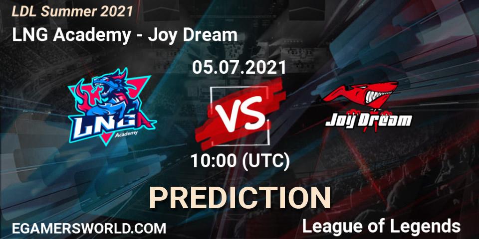 LNG Academy - Joy Dream: Maç tahminleri. 05.07.2021 at 10:30, LoL, LDL Summer 2021