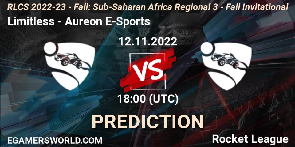 Limitless - Aureon E-Sports: Maç tahminleri. 12.11.2022 at 18:00, Rocket League, RLCS 2022-23 - Fall: Sub-Saharan Africa Regional 3 - Fall Invitational