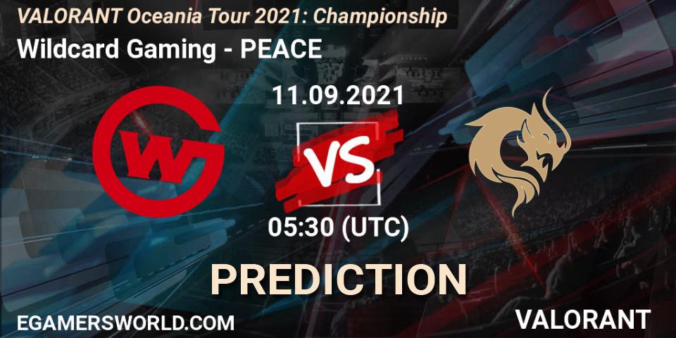 Wildcard Gaming - PEACE: Maç tahminleri. 11.09.2021 at 05:30, VALORANT, VALORANT Oceania Tour 2021: Championship
