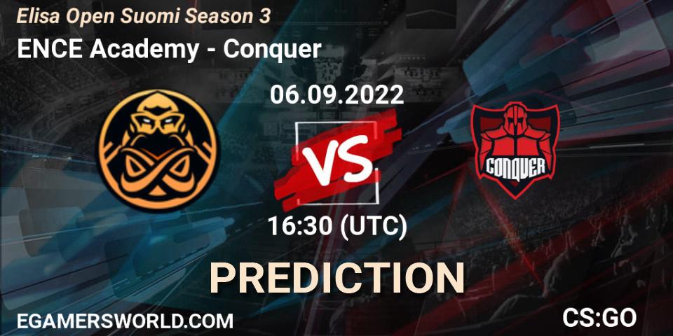 ENCE Academy - Conquer: Maç tahminleri. 06.09.2022 at 16:30, Counter-Strike (CS2), Elisa Open Suomi Season 3