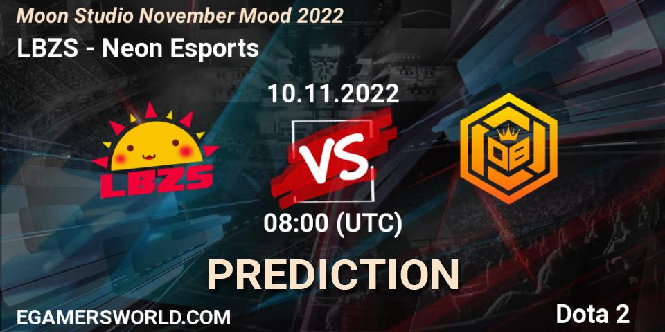 LBZS - Neon Esports: Maç tahminleri. 10.11.2022 at 08:25, Dota 2, Moon Studio November Mood 2022