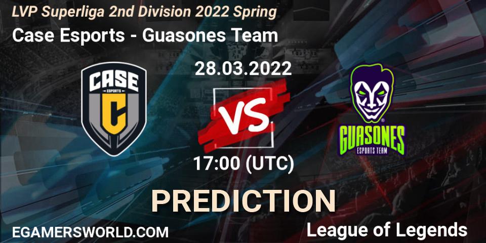 Case Esports - Guasones Team: Maç tahminleri. 28.03.2022 at 17:00, LoL, LVP Superliga 2nd Division 2022 Spring