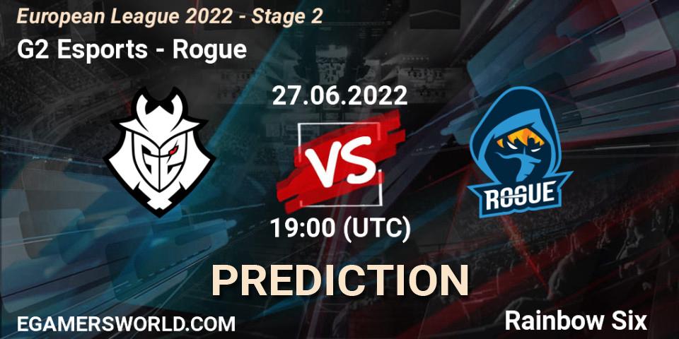 G2 Esports - Rogue: Maç tahminleri. 27.06.2022 at 19:00, Rainbow Six, European League 2022 - Stage 2