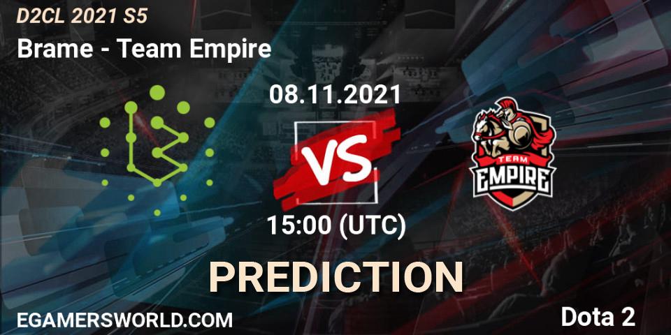 Brame - Team Empire: Maç tahminleri. 08.11.2021 at 15:01, Dota 2, Dota 2 Champions League 2021 Season 5