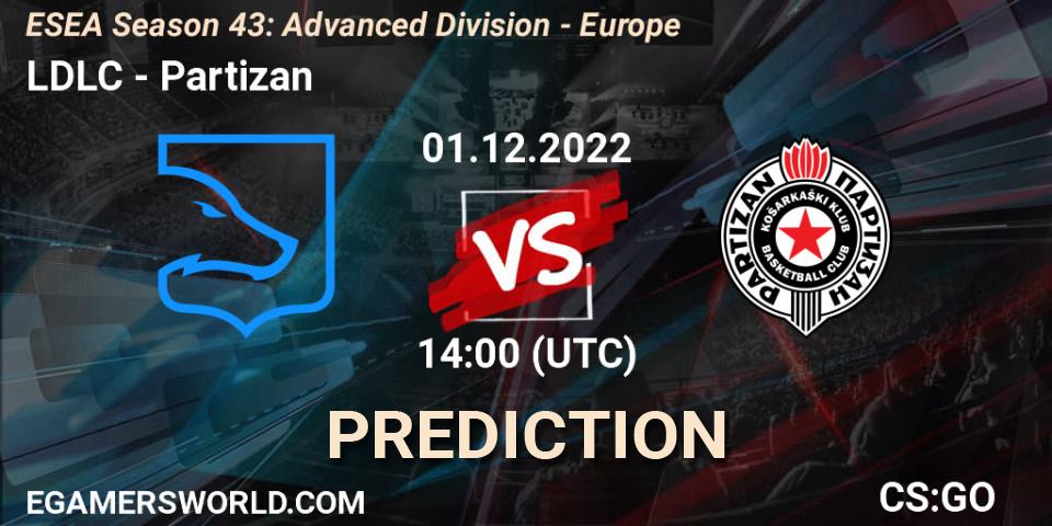 LDLC - Partizan: Maç tahminleri. 01.12.22, CS2 (CS:GO), ESEA Season 43: Advanced Division - Europe