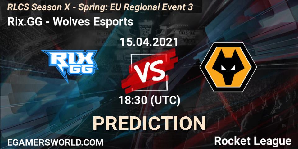 Rix.GG - Wolves Esports: Maç tahminleri. 15.04.2021 at 18:30, Rocket League, RLCS Season X - Spring: EU Regional Event 3