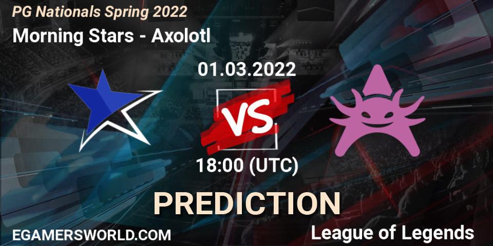 Morning Stars - Axolotl: Maç tahminleri. 01.03.2022 at 18:00, LoL, PG Nationals Spring 2022