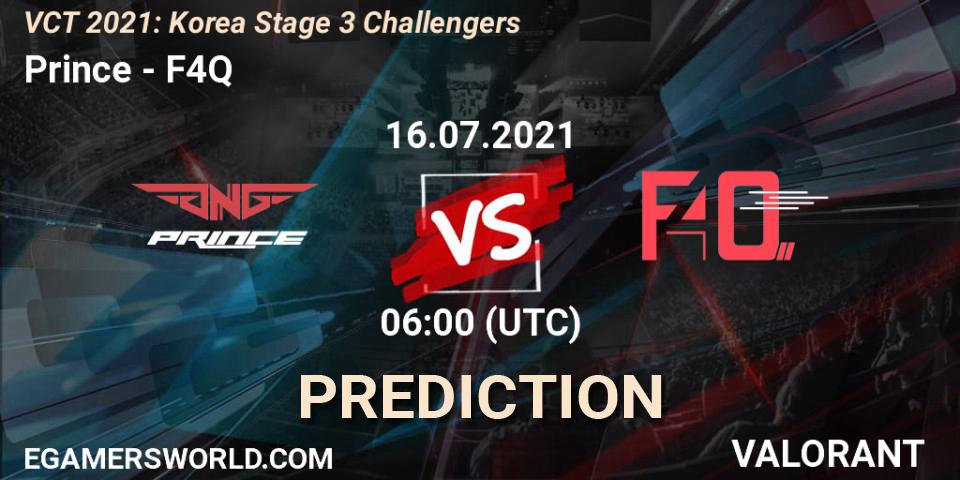 Prince - F4Q: Maç tahminleri. 16.07.2021 at 06:00, VALORANT, VCT 2021: Korea Stage 3 Challengers