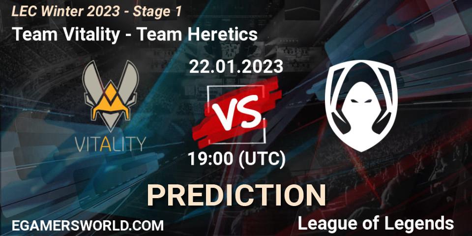 Team Vitality - Team Heretics: Maç tahminleri. 22.01.2023 at 19:00, LoL, LEC Winter 2023 - Stage 1