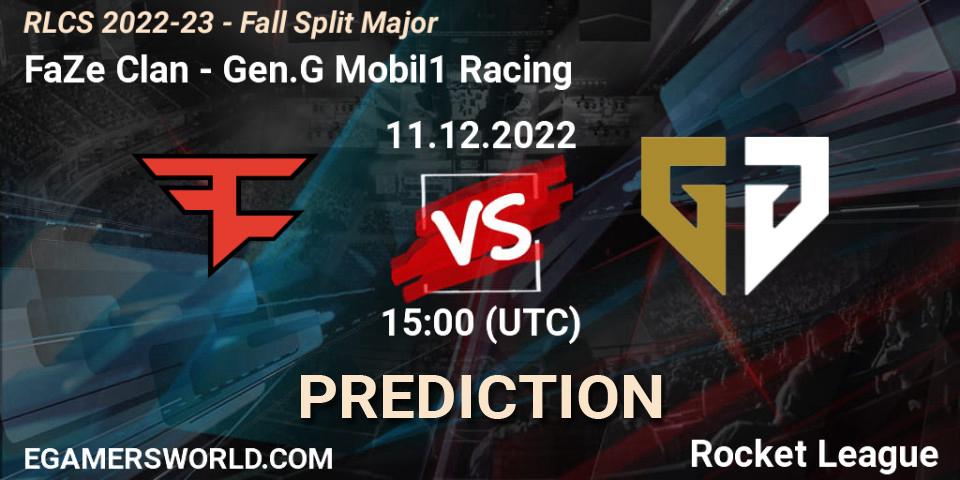 FaZe Clan - Gen.G Mobil1 Racing: Maç tahminleri. 11.12.2022 at 15:10, Rocket League, RLCS 2022-23 - Fall Split Major