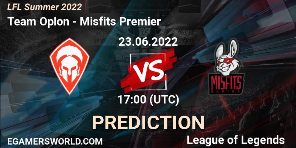 Team Oplon - Misfits Premier: Maç tahminleri. 23.06.2022 at 17:00, LoL, LFL Summer 2022