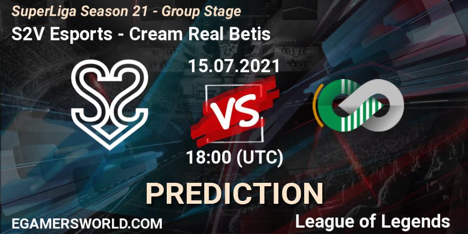 S2V Esports - Cream Real Betis: Maç tahminleri. 15.07.21, LoL, SuperLiga Season 21 - Group Stage 