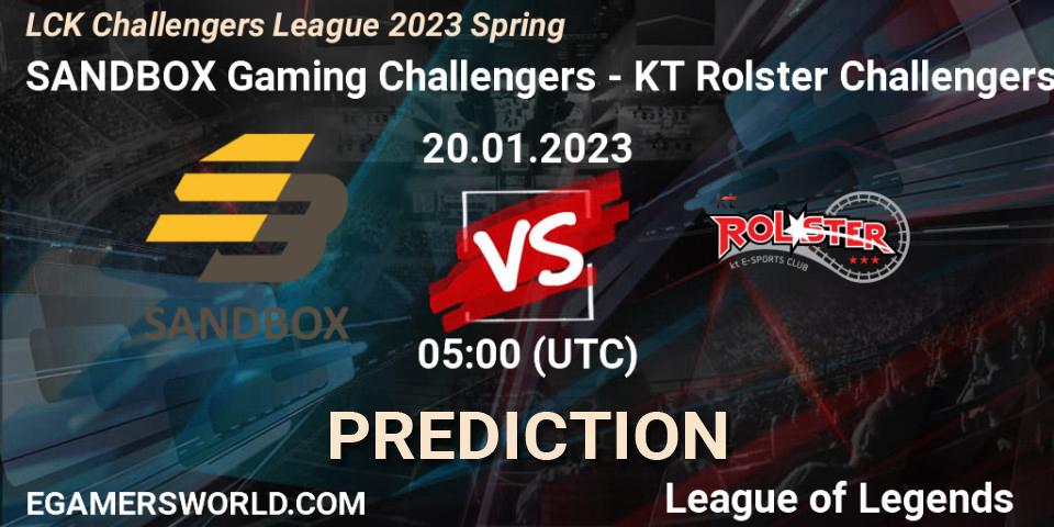 SANDBOX Gaming Youth - KT Rolster Challengers: Maç tahminleri. 20.01.2023 at 05:00, LoL, LCK Challengers League 2023 Spring