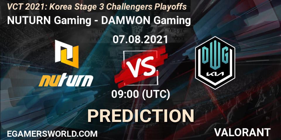 NUTURN Gaming - DAMWON Gaming: Maç tahminleri. 07.08.2021 at 11:00, VALORANT, VCT 2021: Korea Stage 3 Challengers Playoffs
