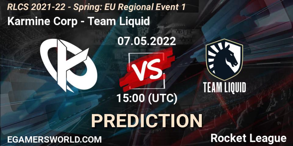 Karmine Corp - Team Liquid: Maç tahminleri. 07.05.22, Rocket League, RLCS 2021-22 - Spring: EU Regional Event 1