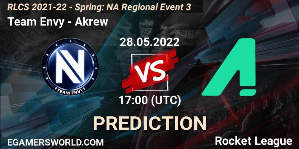 Team Envy - Akrew: Maç tahminleri. 28.05.22, Rocket League, RLCS 2021-22 - Spring: NA Regional Event 3