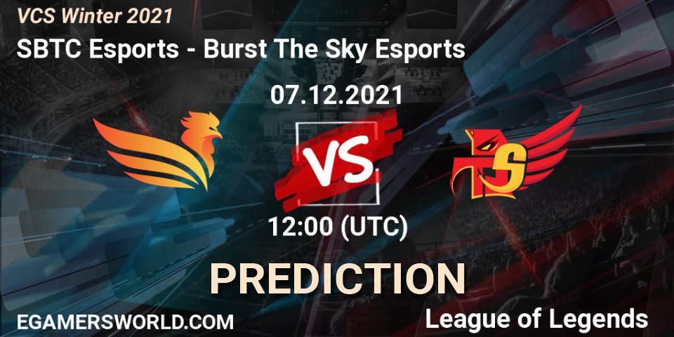 SBTC Esports - Burst The Sky Esports: Maç tahminleri. 12.12.2021 at 12:20, LoL, VCS Winter 2021