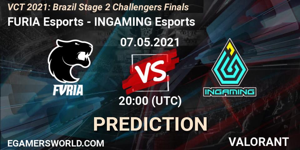 FURIA Esports - INGAMING Esports: Maç tahminleri. 07.05.2021 at 20:00, VALORANT, VCT 2021: Brazil Stage 2 Challengers Finals