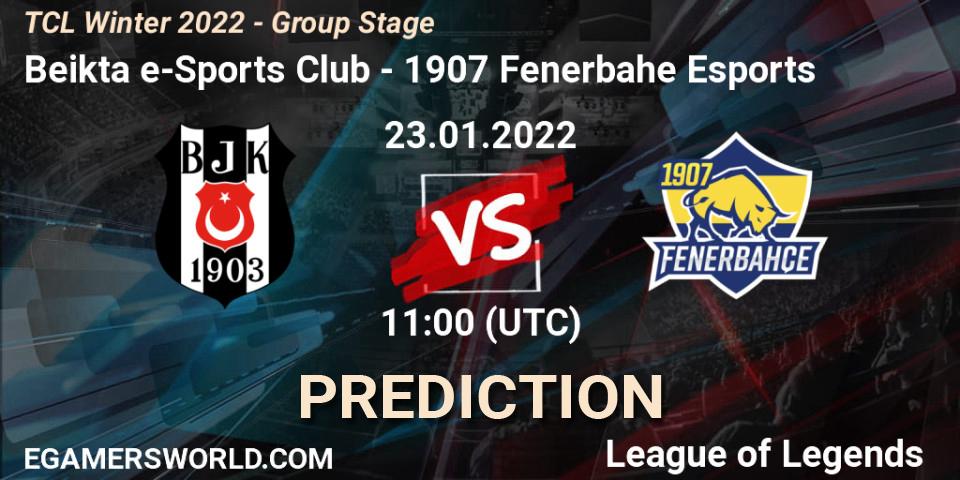 Beşiktaş e-Sports Club - 1907 Fenerbahçe Esports: Maç tahminleri. 23.01.2022 at 11:00, LoL, TCL Winter 2022 - Group Stage